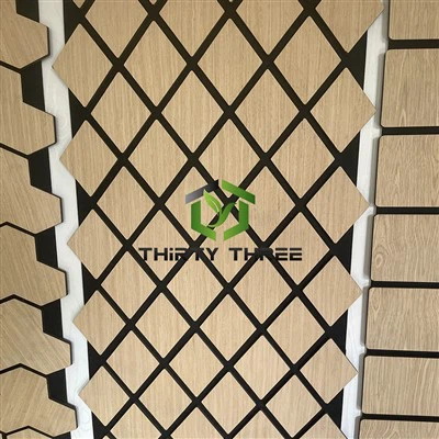 CE CARB CORTISHALOOF FIREPROOF 3D אפור אלון לוחות עץ אקוסטיים